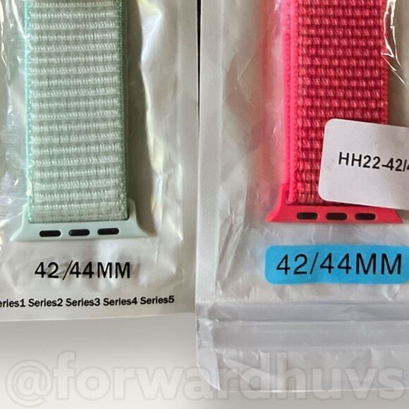 Silicone Sports Band for a 42/44mm Apple Watch - Pink and Blue - Picture 4 of 6